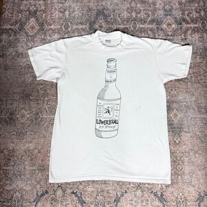 Vintage 90s Beer White Single Stitch Tee Size L Made In Usa